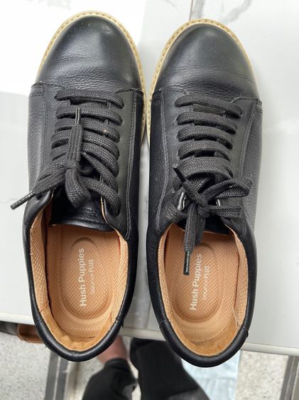 รองเท้าผ้าใบ หนังแท้ UK 8 | EU 42 | US 8.5 รองเท้าหนังสีดำ Hush Puppies Bounce Plus Sneaker