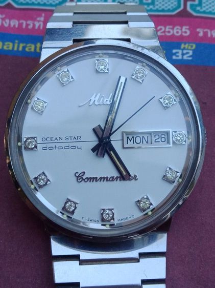 นาฬิกา MIDO COMMANDER 8269 serial.no.9334732 หน้าแป้งหลักพลอยขาว รูปที่ 2