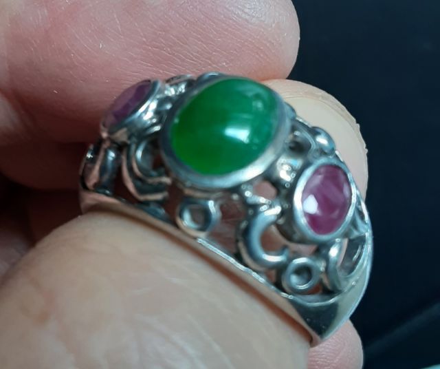 แหวนเงินหยกทับทิม รูปที่ 7