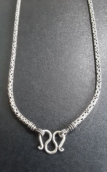 สร้อยคอเงินแท้อย่างดี งานรมดำ ระดับส่งนอก สวย งานละเมียด ยาว24นิ้ว 3มิล รูปที่ 2