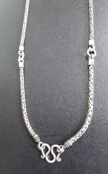 สร้อยคอเงินแท้ SILVER ลายนิยม เงินรมดำ ใส่พระได้3องค์ ยาว24นิ้ว 2.5มิล สวยงาม รูปที่ 6