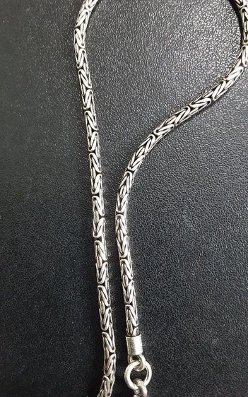 สร้อยคอเงินแท้ SILVER ลายนิยม เงินรมดำ ใส่พระได้3องค์ ยาว24นิ้ว 2.5มิล สวยงาม รูปที่ 9
