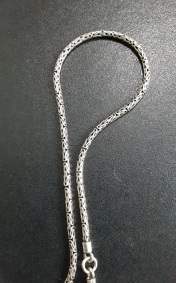 สร้อยคอเงินแท้ SILVER ลายนิยม เงินรมดำ ใส่พระได้3องค์ ยาว24นิ้ว 2.5มิล สวยงาม รูปที่ 8