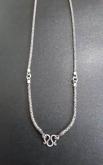 สร้อยคอเงินแท้ SILVER ลายนิยม เงินรมดำ ใส่พระได้3องค์ ยาว24นิ้ว 2.5มิล สวยงาม รูปที่ 3