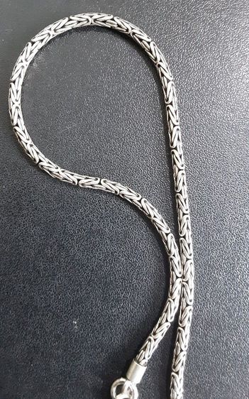 สร้อยคอเงินแท้ SILVER ลายนิยม เงินรมดำ ใส่พระได้3องค์ ยาว24นิ้ว 2.5มิล สวยงาม รูปที่ 10