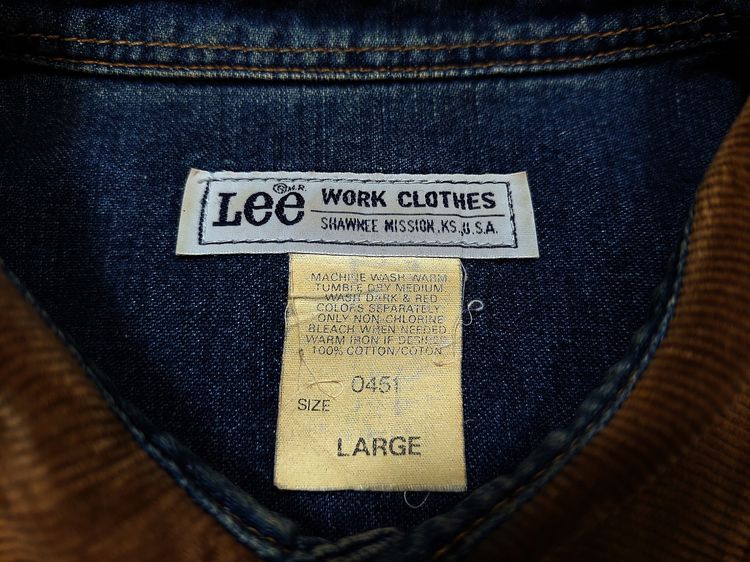 477เสื้อเชิ๊ตLee Work Clothes(Size L)Vintage รูปที่ 10