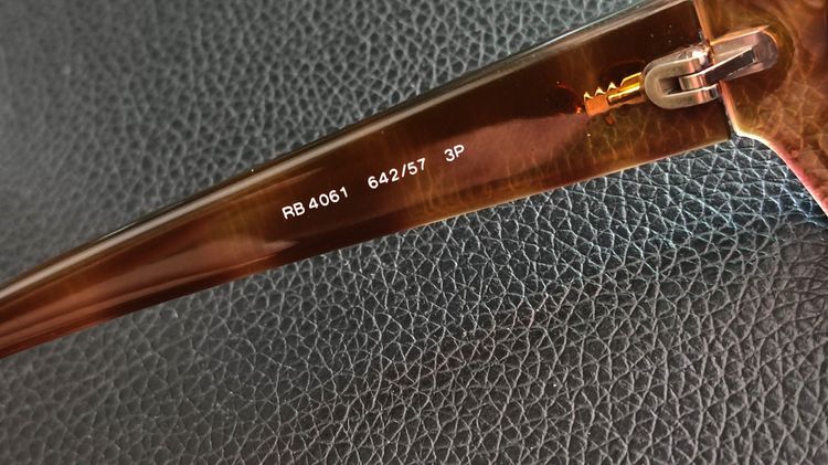 RAY BAN RB4061 642-57 Made In Italy GLOSSY TORT BROWN TONE POLARIZED GLASS LENS SUNGLASSES  รูปที่ 3
