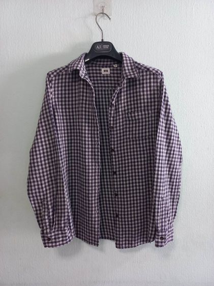 🌈เสื้อเชิ้ตแขนยาว เสื้อเชิ้ตลายสก็อต แบรนด์ Uniqlo(ยูนิโคล่)❗️แบรนด์แท้💯 🪧ผู้นำแฟชั่นรู้จักกันดีกับแบรนด์คุณภาพ👉✨️ รูปที่ 3