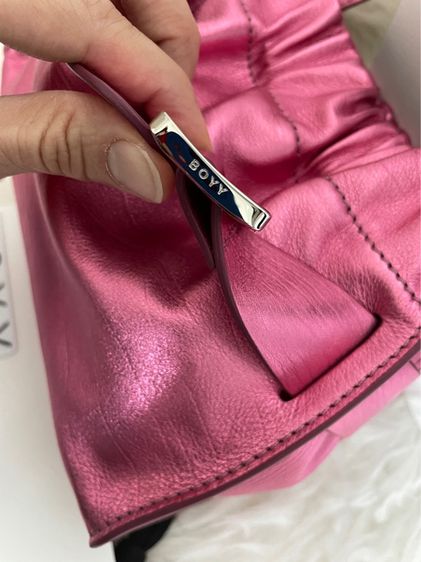 Boyy square scrunchy ไซต์เล็ก ใส่มือถือได้ ชมพู ชองใหม่ รูปที่ 2