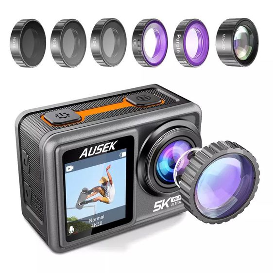 กล้องกันน้ำ กล้อง 5K จอสัมผัส AUSEK AT-S81TR Action Camera เซ็นเซอร์ SONY รูปที่ 4