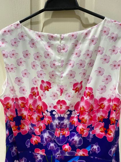 Dress Klinneda ลายดอกกล้วยไม้ แขนกุด รูปที่ 12