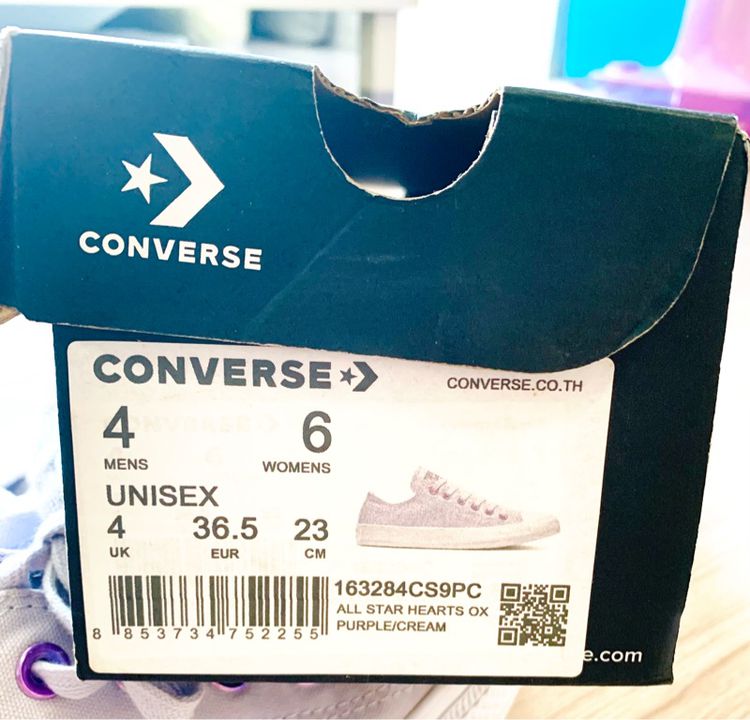 รองเท้า Converse All Star สีม่วงอ่อน สุดเท่ห์ สภาพเหมือนใหม่ รูปที่ 8
