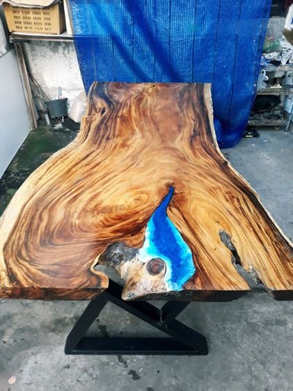 โต๊ะไม้มือ 1 ไม้แผ่นเดียวไม่ได้ประสาน งานไม้จริง รูปที่ 1