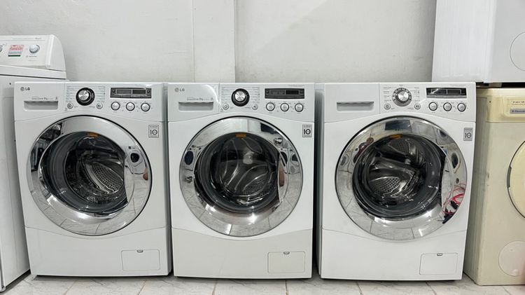 เครื่องซักผ้าแอลจีขนาด8กิโล ระบบอินเวอร์ตอร์ มือสองสภาพพร้อมใช้งานได้ปกติ