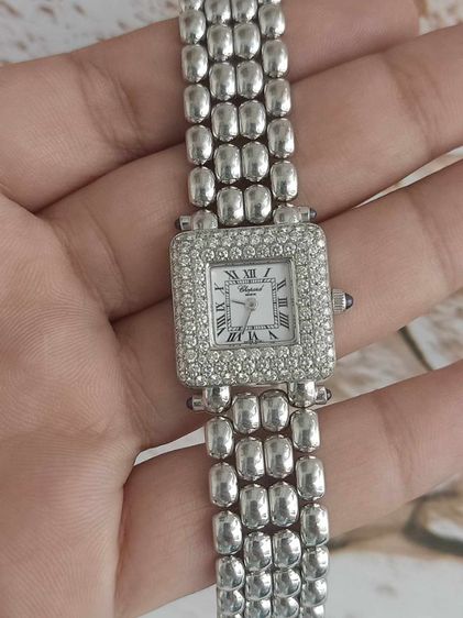 นาฬิกา Chopard Diamond Ladies 18k Solid White Gold ขอบเพชรแท้โรงงาน3แถว112เม็ด รวม2กะรัต แบรนด์Hi-End ระดับโลก หน้าปัดขาว หลักโรมัน  รูปที่ 9