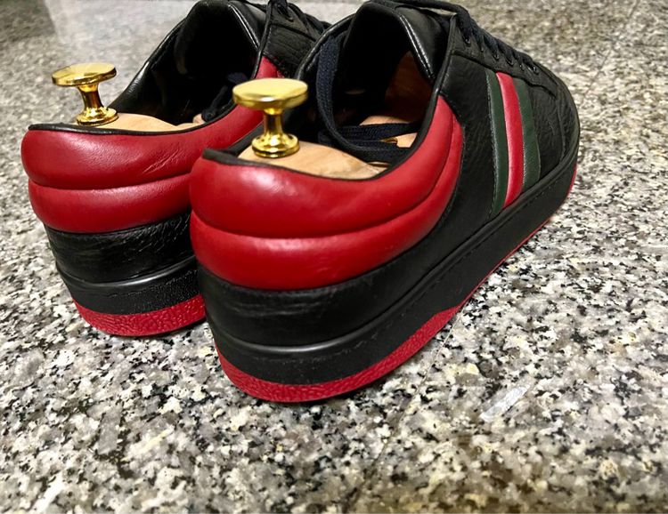 Gucci Black Leather Sneakers เบอร์43 รูปที่ 4