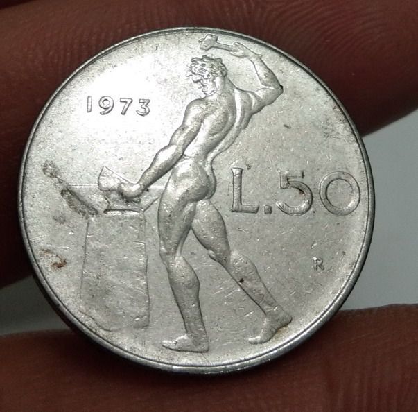 7082-เหรียญค่างประเทศอิตาลี หลังคนตีเหล็ก รูปที่ 17