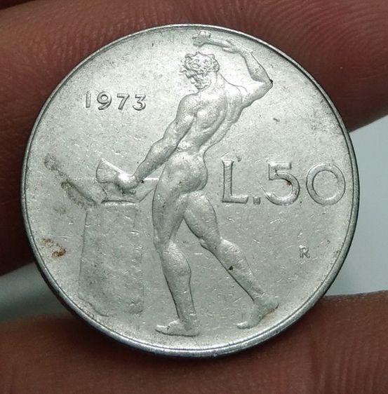 7082-เหรียญค่างประเทศอิตาลี หลังคนตีเหล็ก รูปที่ 13