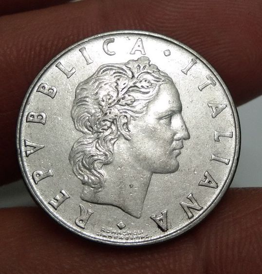 7082-เหรียญค่างประเทศอิตาลี หลังคนตีเหล็ก รูปที่ 2