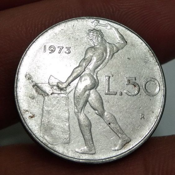 7082-เหรียญค่างประเทศอิตาลี หลังคนตีเหล็ก รูปที่ 9