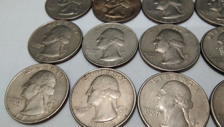 7084-เหรียญต่างประเทศ อเมริกา ประธานาธิบดี จอร์จ วอชิงตัน หลังนกอินทรีย์ จำนวน 15 เหรียญ รูปที่ 13