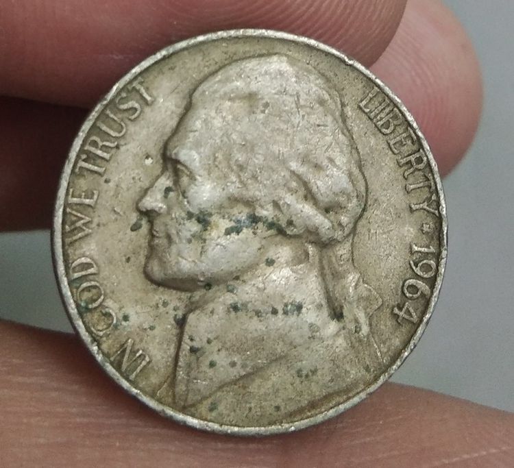 7105-เหรียญต่างประเทศสหรัฐอเมริกา ราคา 5 cent หลังทำเนียบขาว ปัจจุบันเลิกผลิตแล้ว รูปที่ 11