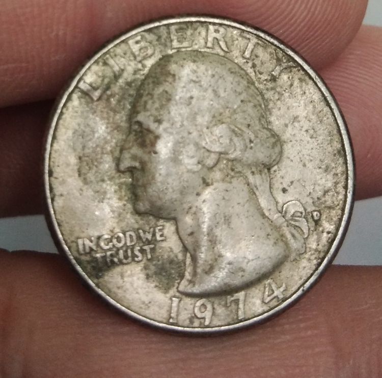 7238-เหรียญต่างประเทศสหรัฐอเมริกา  ประธานาธิบดีจอร์จวอชิงตัน หลังนกอินทรีย์ รูปที่ 2