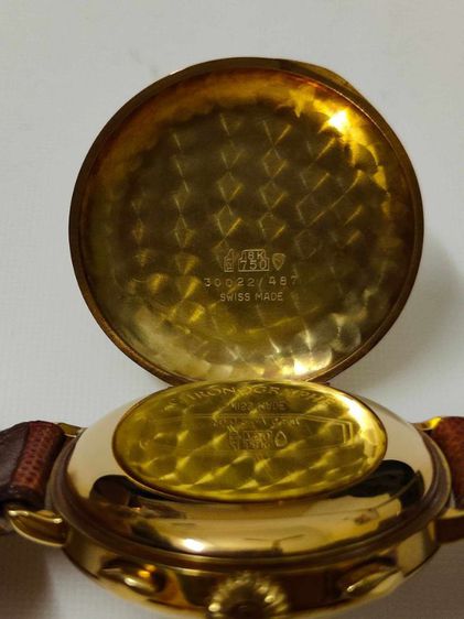 Vintage Eberhard Chronograph Moonphase Triple-Date  Calendar 18k Yollow Gold ฟังก์ชั่นครบๆในเรือนเดียว รูปที่ 5