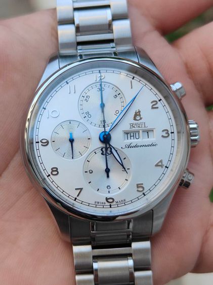 นาฬิกา ERNEST BOREL Chronograph Mechanical GS7350R หน้าปัดขาว  รูปที่ 5