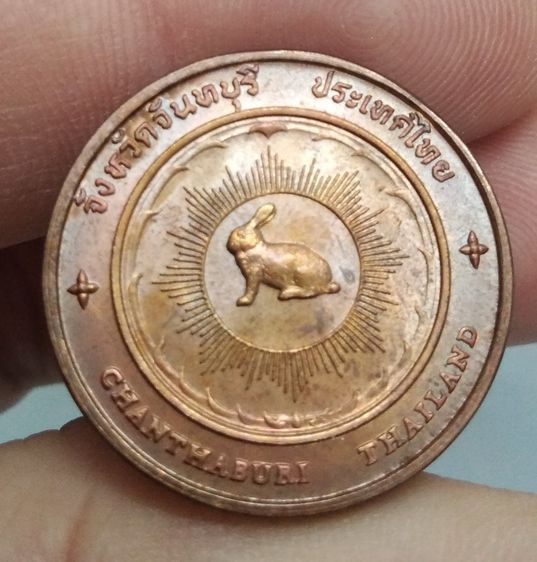 7295-เหรียญประจำจังหวัดจันทบุรี หลังอนุสาวรีย์พระเจ้าตากสินมหาราช เนื้อทองแดง รูปที่ 3