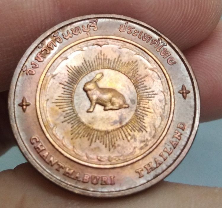 7295-เหรียญประจำจังหวัดจันทบุรี หลังอนุสาวรีย์พระเจ้าตากสินมหาราช เนื้อทองแดง รูปที่ 9