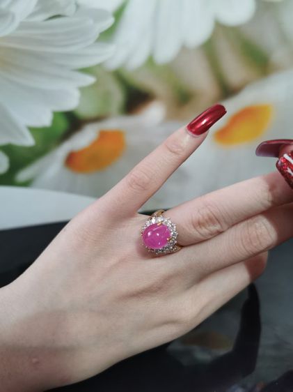 แหวนเพชรล้อมพลอยชมพู รูปที่ 3