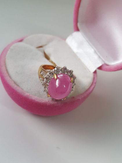 แหวนเพชรล้อมพลอยชมพู รูปที่ 5