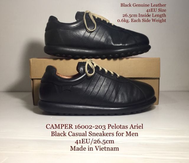 รองเท้าผ้าใบ UK 7.5 | EU 41 1/3 | US 8 ดำ CAMPER Sneakers 41EU(26.5cm) Original ของแท้ มือ 2 สภาพใกล้เคียงของใหม่, รองเท้า CAMPER หนังแท้ไร้ริ้วรอย พื้นเต็ม ไม่มีตำหนิใดๆ สวยมาก
