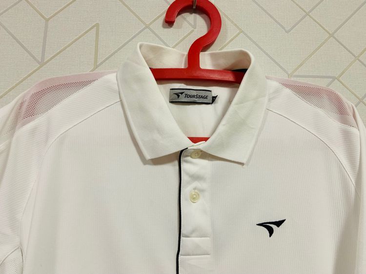 เสื้อโปโล TOURSTAGE แท้ 💯 size M ขนาด อก 21 ยาว 27 นิ้ว สภาพใหม่มาก สีขาวทรงสวย เนื้อผ้าดีมาก หายากน่าสะสมครับ รูปที่ 3