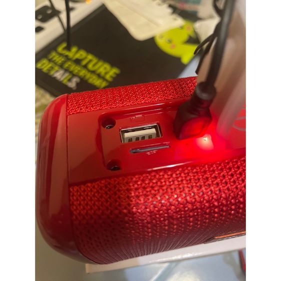 ลำโพงพกพา TG-163 สีแดง เชื่อมต่อบูลทูล Micro sd card and USB และมีฟังก์ชั่นฟัง วิทยุ รูปที่ 4