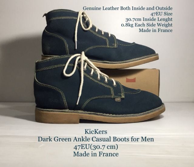 อื่นๆ รองเท้าบู๊ท UK 12 | EU 47 1/3 | US 12.5 เขียว KicKers Boots 47EU(30.7cm) Original ของแท้ มือ 2 สภาพใกล้เคียงของใหม่, รองเท้า KicKers หนังแท้ทั้งภายนอกภายใน พื้นเต็ม ไม่มีตำหนิใดๆ สวยมาก