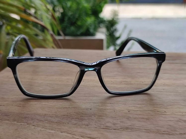 SERAPHIN Sarry More Eyeglasses 80-70 BLUE Glay Cristal Frame size53 18 140mm Handmade in Japan กรอบแว่นตาของแท้มือสอง แบรนด์นี้ ของใหม่ราคา รูปที่ 4