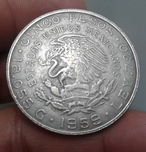 6245-เหรียญต่างประเทศ เงินเปโซ หลังนกอินทรีย์ ขนาดเส้นผ่าศูนย์กลางประมาณ 3.5 ซม รูปที่ 6