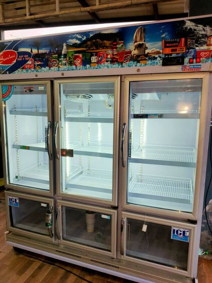 เครื่องทำน้ำเย็น ตู้แช่6ประตู(ช่องเก็บน้ำแข็งข้างล่าง) มือสองสภาพดีใช้งานปกติ
