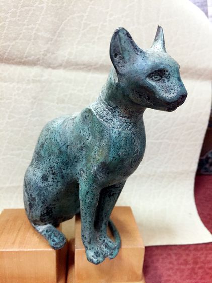 แมวทองเหลืองทำสีสนิมเขียว รูปที่ 3