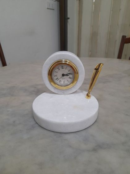 นาฬิกาตั้งโต๊ะแท่นทับกระดาษหินอ่อนเสียบปากกา รูปที่ 3
