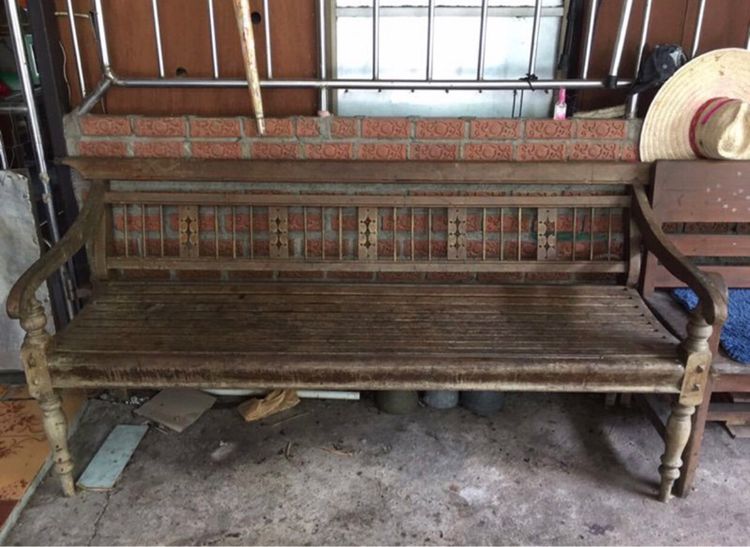 เก้าอี้ไม้สักโบราณ รับสินค้าเองที่บ้าน รูปที่ 2