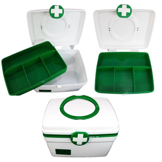 กล่องยา ปฐมพยาบาล 2 ชั้น 2-Layer First Aid Kit Box Medicine Storage (มีไซส์ และ สีให้เลือก) รูปที่ 6