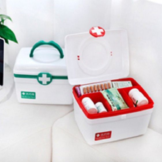 กล่องยา ปฐมพยาบาล 2 ชั้น 2-Layer First Aid Kit Box Medicine Storage (มีไซส์ และ สีให้เลือก) รูปที่ 4