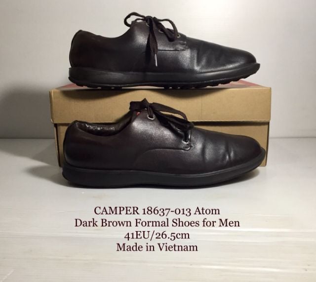 รองเท้าทางการ UK 7.5 | EU 41 1/3 | US 8 น้ำตาล CAMPER Atom, Formal Shoes for Men 41EU(26.5cm) Original ของแท้ มือ 2 สภาพเยี่ยม, รองเท้า CAMPER หนังแท้ พื้นดี มีร่องรอยจากการใช้งานเล็กน้อย