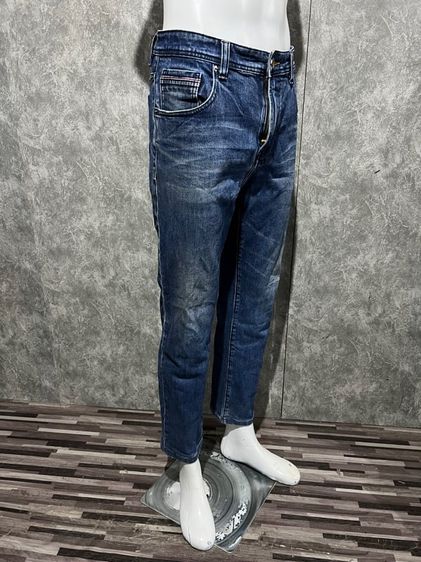 กางเกงยีนส์ Pierre Cardin ผ้ายยืดสีเข้มฟอกเฟตสวย