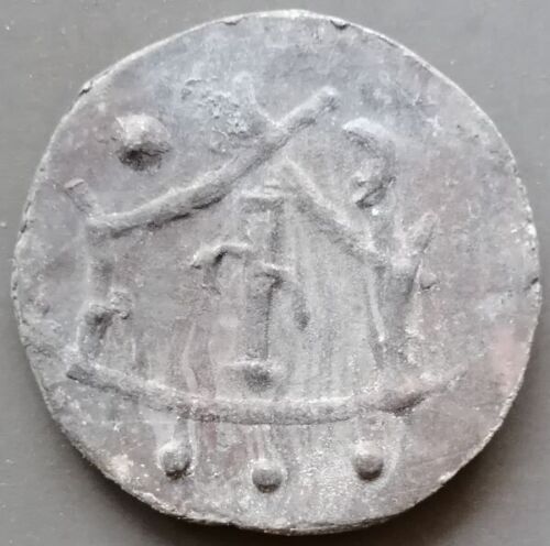 เหรียญโบราณ รูปปู ด้านหลังรูป วัด พระจันทร์ พระอาทิตย์ รูปที่ 2