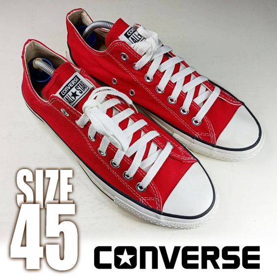 UK 10.5 | EU 45 1/3 | US 11 รองเท้าผ้าใบ CONVERSE สีแดง No.45 สภาพใหม่ ไม่เคยใช้