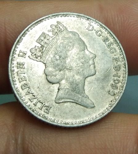 6346-เหรียญพระนางอลิสซาเบสที่ 2  หลังสิงห์  ราคา 10 เพนนี รูปที่ 14